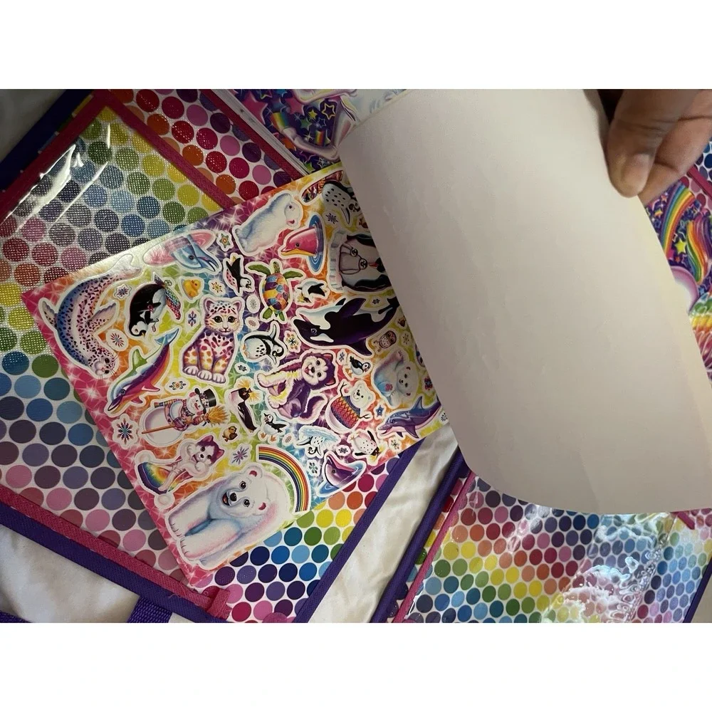 Lisa Frank Unicorn‎ Trifold Portfolio & Coloring Sticker Activity Books Lot